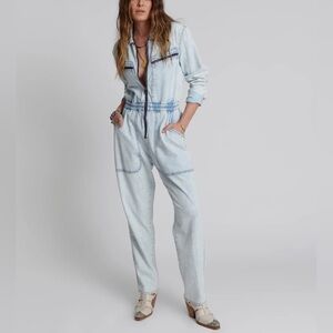 One Teaspoon Florence Olivia Denim Jumpsuit Size L NWT Awesome Piece Retail $275